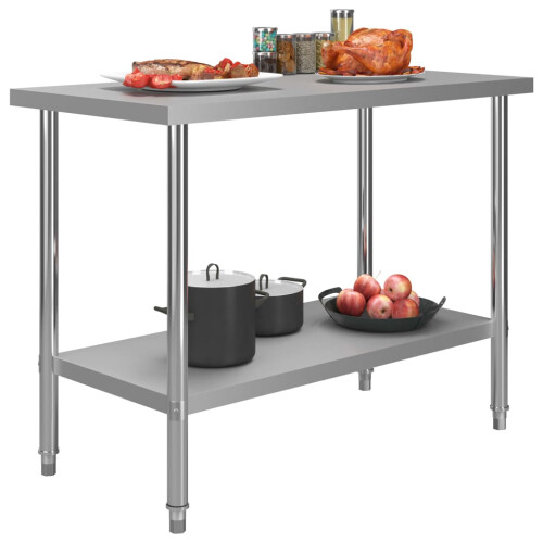 Berkfield Kitchen Work Table 120x60x85 cm Stainless Steel 1