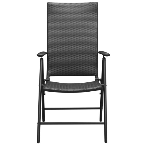 Berkfield Stackable Garden Chairs 2 pcs Poly Rattan Black 2