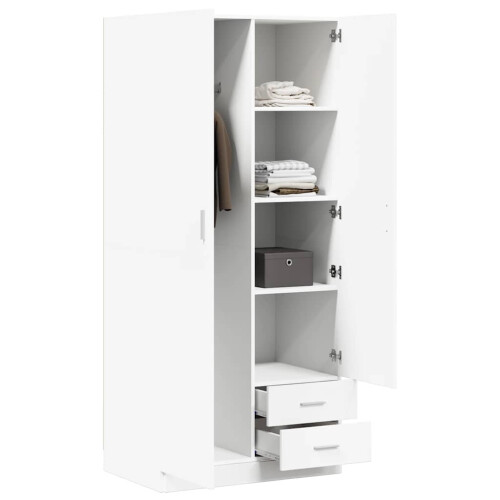 Berkfield Wardrobe White 80x52x180 cm Engineered Wood 2