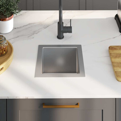 Berkfield Handmade Kitchen Sink Stainless Steel 2
