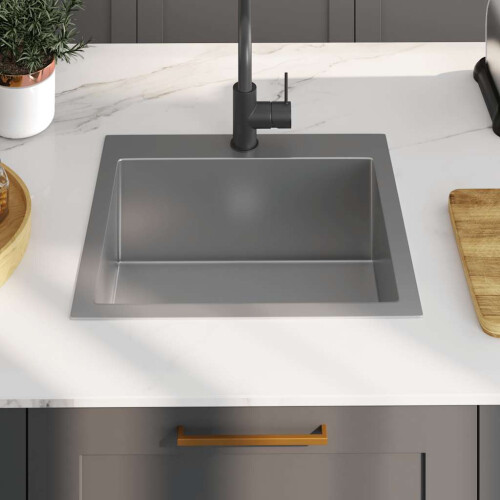 Berkfield Handmade Kitchen Sink Stainless Steel 2