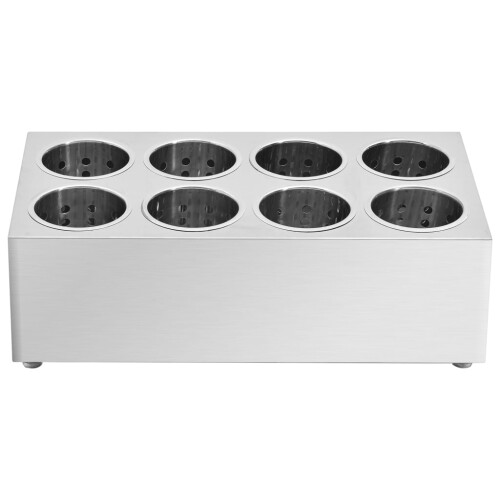 Berkfield Cutlery Holder 8 Grids Rectangular Stainless Steel 2