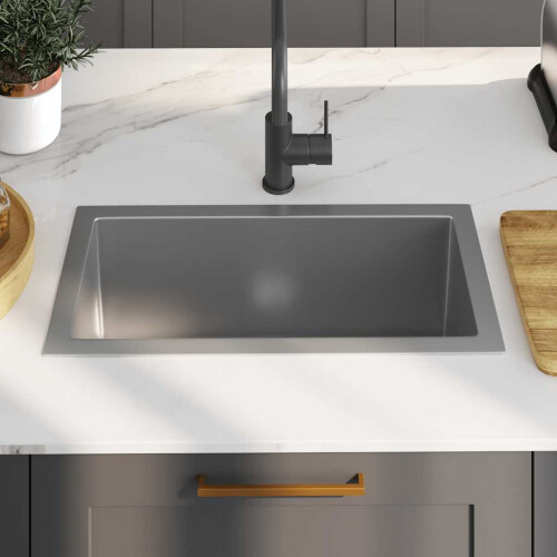 Berkfield Handmade Kitchen Sink Stainless Steel 2