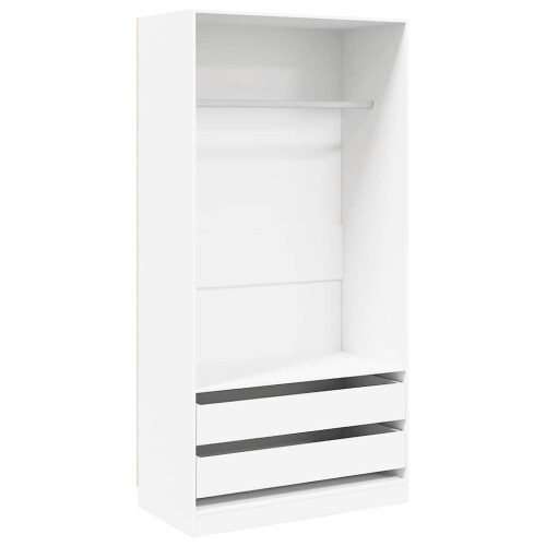 Berkfield Wardrobe White 100x50x200 cm Engineered Wood 1