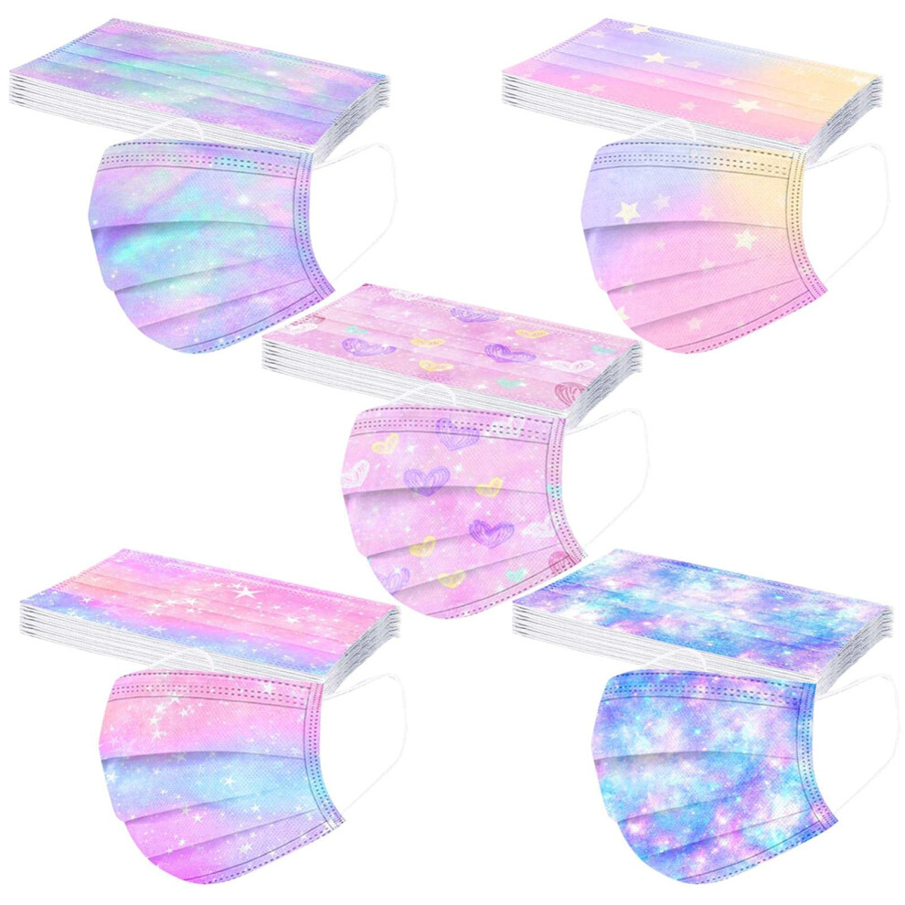 50Pcs Tie Dye Disposable Face Masks For Adults, Breathable 3ÂLayer Protection, Soft Ear Loops 9045646601274
