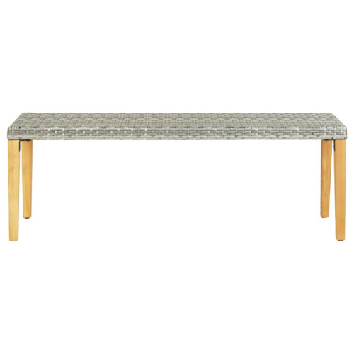 Berkfield Garden Bench 80 cm Poly Rattan Grey 1