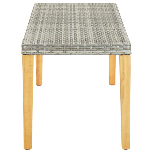 Berkfield Garden Bench 80 cm Poly Rattan Grey 2