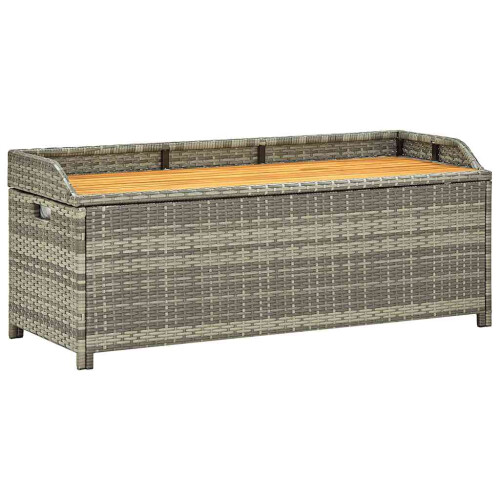 Berkfield Garden Storage Bench 120 cm Poly Rattan Grey 1