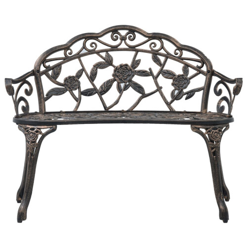 Berkfield Bistro Bench 100cm Bronze Cast Aluminium 1