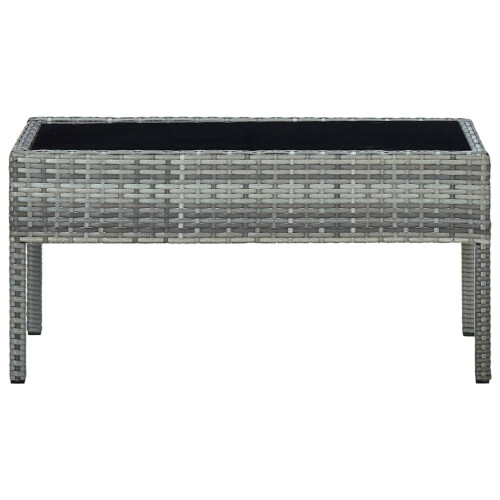 Berkfield Garden Table Grey 75x40x37 cm Poly Rattan 1