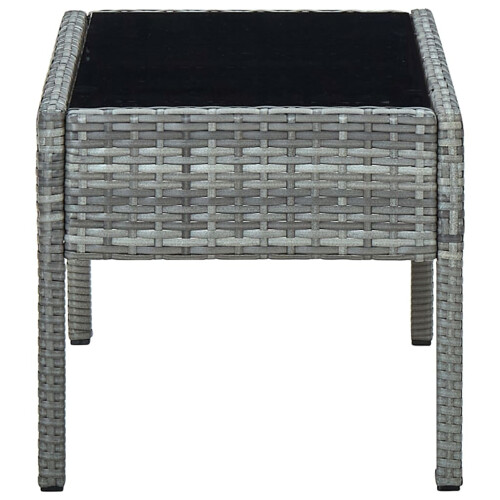 Berkfield Garden Table Grey 75x40x37 cm Poly Rattan 2