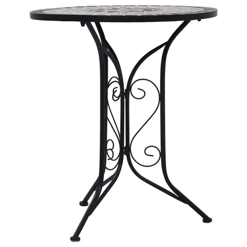 Berkfield Mosaic Bistro Table Grey 61cm Ceramic 2