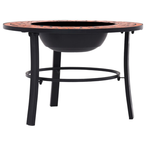 Berkfield Mosaic Fire Pit Terracotta 68cm Ceramic 2