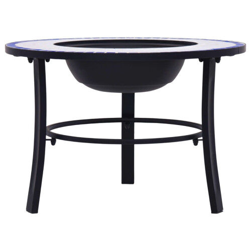 Berkfield Mosaic Fire Pit Blue and White 68cm Ceramic 2