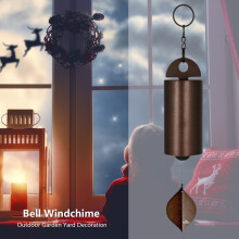 Deep Resonance Serenity Bell vindklokke - Aousthop musikalsk stemt klokke, håndlaget stålhengende vindklokke, antikk 10"