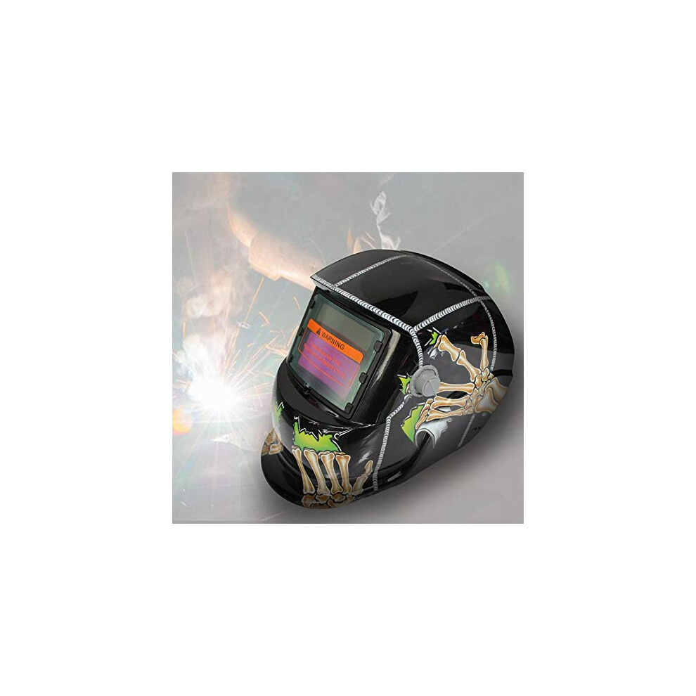 Solar Powered Auto Darkening Welding Helmet Ghost Paw Pattern With Adjustable Headgear And Wide View 9045646602066