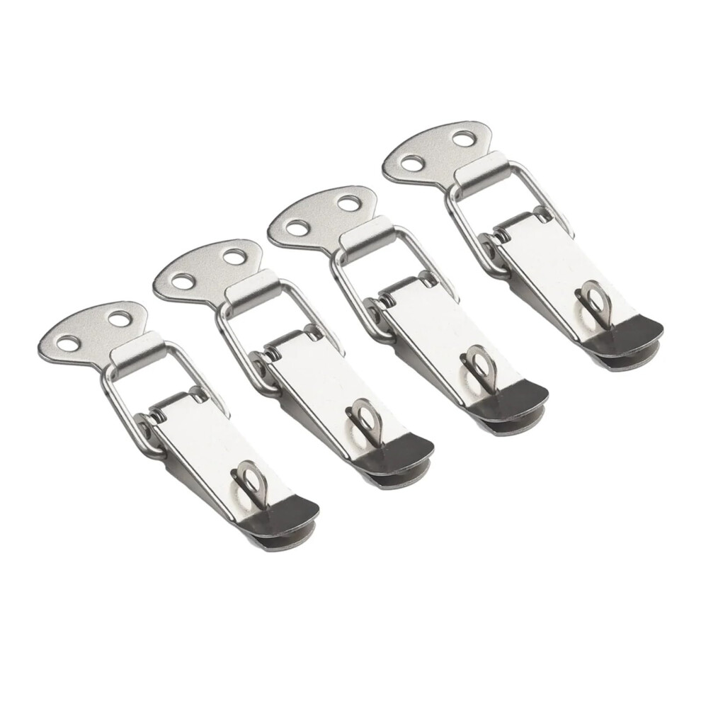 30 Pack Stainless Steel Spring Loaded Locking Clamp With Padlock Hole For Wooden Toolboxes And Boxes 9045646602271