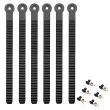 Conjunto de 6 peças para fixação de snowboard com tira de tornozelo, resistente, universal e de fácil instalação.