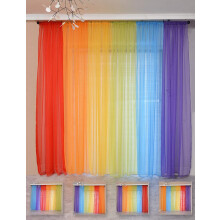 6 pannelli di tende trasparenti, decorazione per finestre arcobaleno, drappeggi in voile, 96 pollici, per feste di bambini e bambine, Natale.