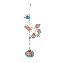 Påfugl vindklokke glass fuglemater utendørs kolibri vindklokke dekorasjon balkong fugl glassmater hage terrasse dekorative oppheng