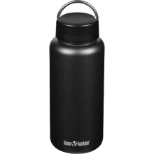 Bouteille d'eau en acier inoxydable recyclé avec bouchon à boucle - 1,2 L (40 oz liq.) NOIRE