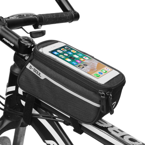 Bike Phone Holder Bag with Reflective Touchscreen Access