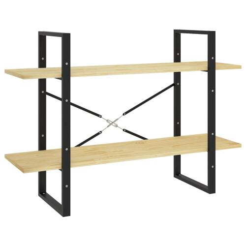 Berkfield 2-Tier Book Cabinet 100x30x70 cm Solid Pine Wood 1