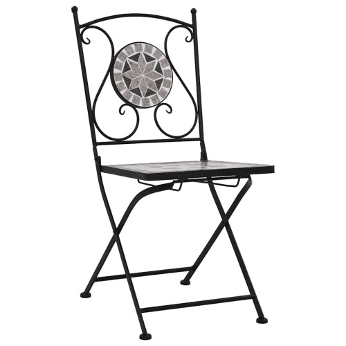 Berkfield Mosaic Bistro Chairs 2 pcs Grey 1