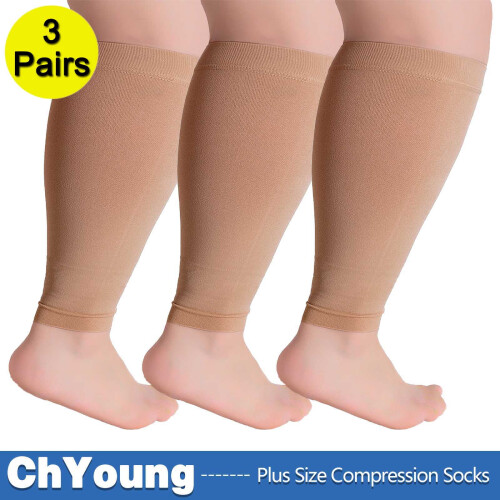 Κάλτσες συμπίεσης Plus Size 5XL3Pack για γυναίκες και άνδρες, φαρδιά μανίκια στήριξης