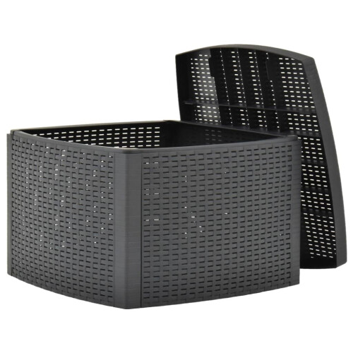 Berkfield Side Table Anthracite 54x54x36.5 cm Plastic 2