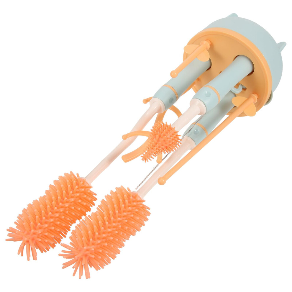 Bottle Cleaning Brush Set with Stand, Long Handle Deep Clean for Baby Bottles, Straws and Wine Cups