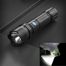 LED-ficklampa med 10 000 lumen ljusstark ficklampa, zoombar