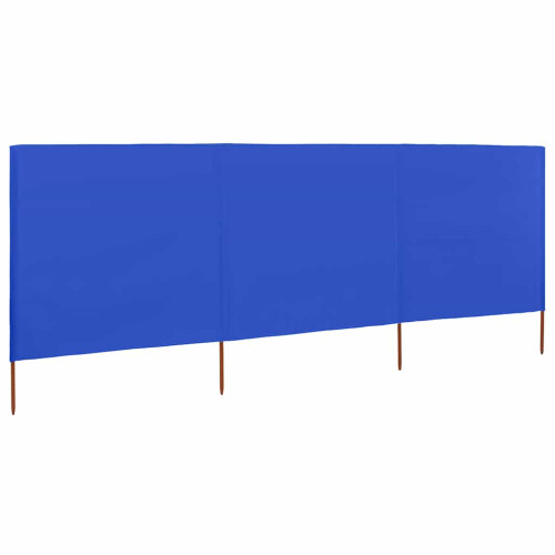 Berkfield 3-panel Wind Screen Fabric 400x120 cm Azure Blue 1
