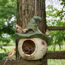 Resin Bird House Outdoor Decorative Hanging 1 Piece
