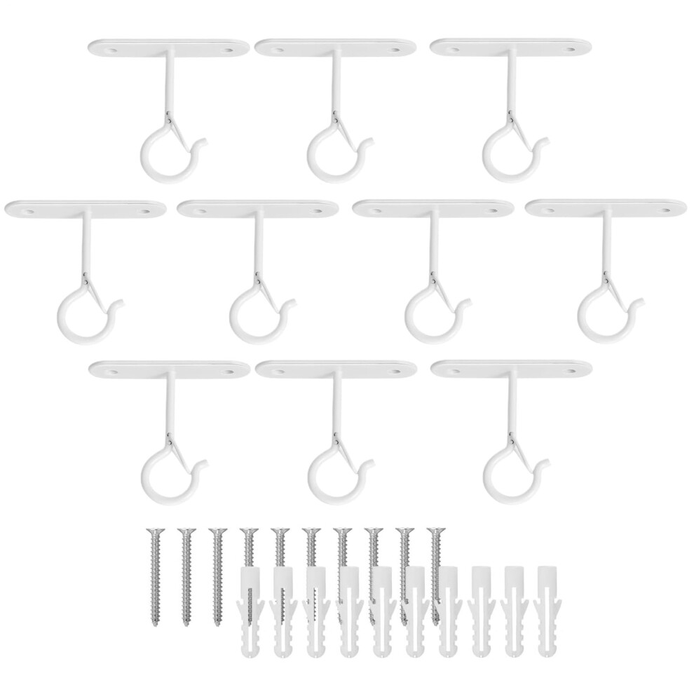Ceiling Hooks For Plants Outdoor String Light Hooks, Heavy Duty Q Hangers With Safety Buckle 10Pcs Rustresistant 9045646602097