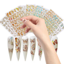 8pcs 3D Butterfly Nail Stickers Set for Manicure DIY Nail Art Decorations and Salon Design