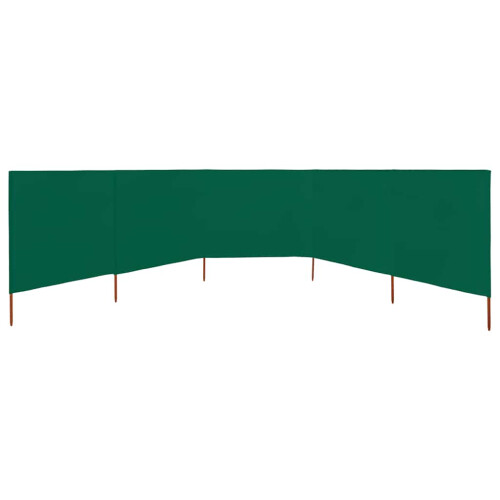 Berkfield 5-panel Wind Screen Fabric 600x120 cm Green 2