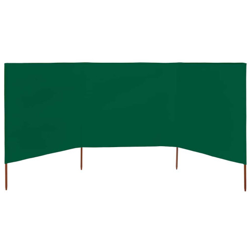 Berkfield 3-panel Wind Screen Fabric 400x80 cm Green 2