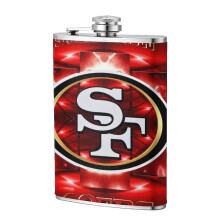 SF49ers Flagon Höftkolv 225 g Livsmedelsklassat Rostfritt Stål Läder för