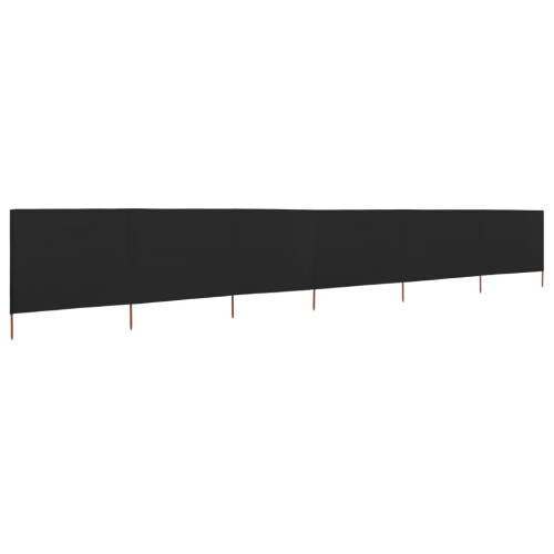 Berkfield 6-panel Wind Screen Fabric 800x120 cm Black 1
