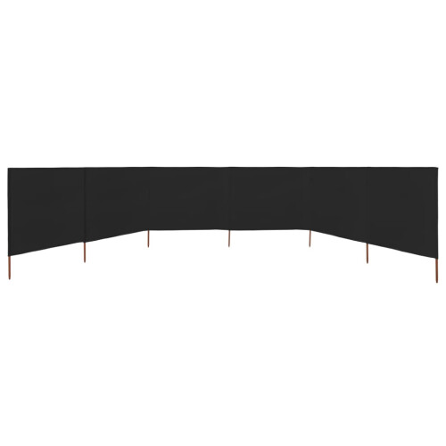 Berkfield 6-panel Wind Screen Fabric 800x120 cm Black 2