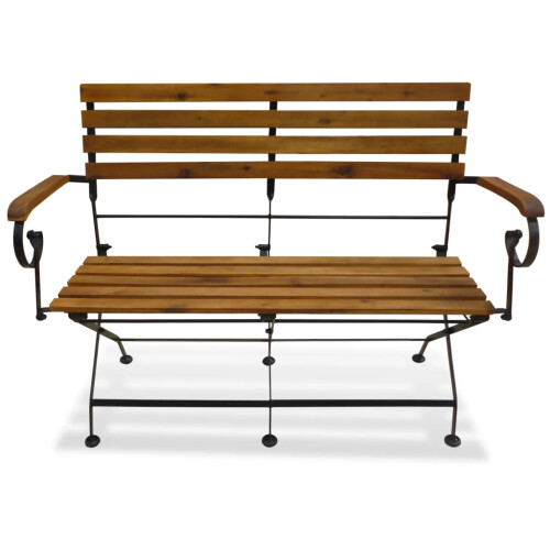 Berkfield Folding Garden Bench 112 cm Solid Acacia Wood 1