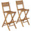 Berkfield 3 Piece Bistro Set with Folding Chairs Solid Teak Wood 8