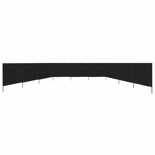 Berkfield 9-panel Wind Screen Fabric 1200x80 cm Black 2