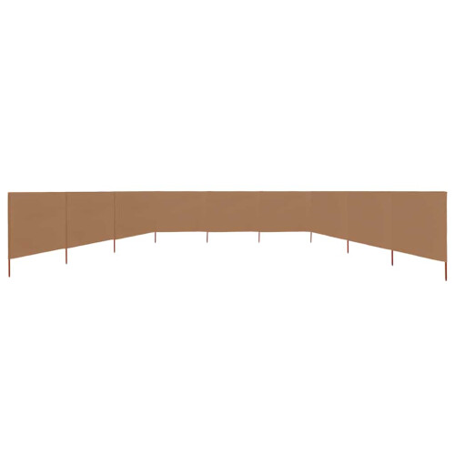 Berkfield 9-panel Wind Screen Fabric 1200x120 cm Taupe 2
