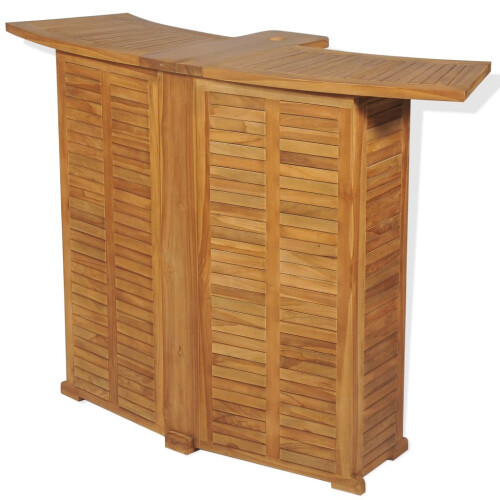 Berkfield Folding Bar Table 155x53x105 cm Solid Teak Wood 1
