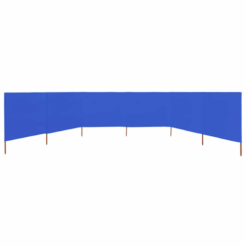 Berkfield 6-panel Wind Screen Fabric 800x160 cm Azure Blue 2