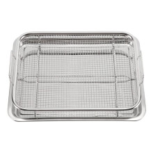 Air Fryer Basket for Oven,Stainless Steel Crisper Tray and Pan, Deluxe Air Fry in Your Oven, 2-Piece Set, for the Grill