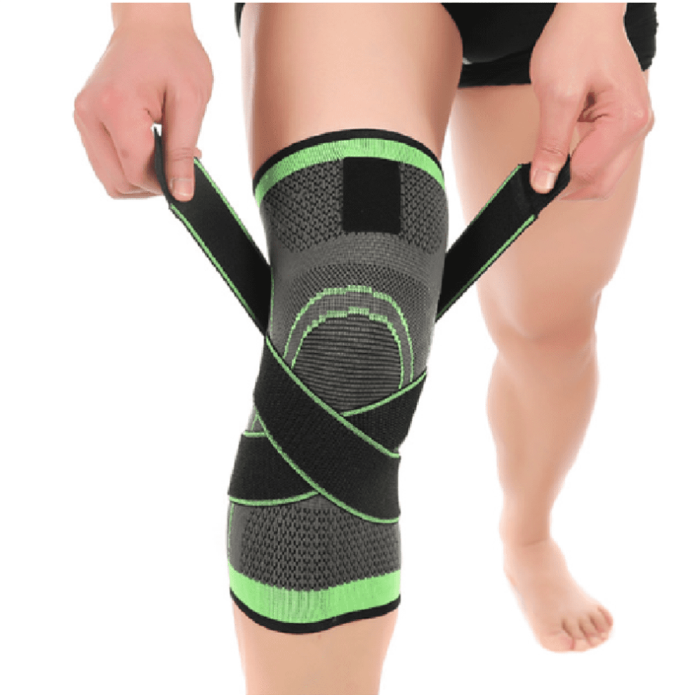 Green 3D Weaving Knee Compression Sleeve Breathable Knee Brace For Pain For