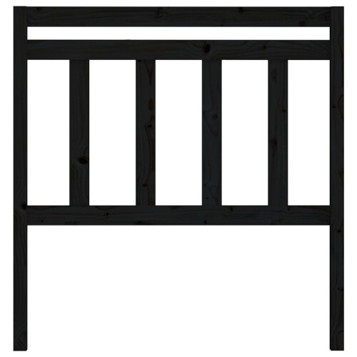 Berkfield Bed Headboard Black 81x4x100 cm Solid Wood Pine 2